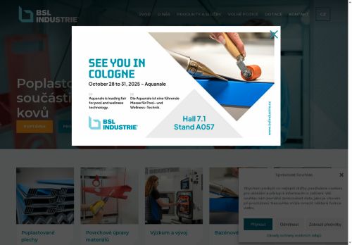 Webové stránky BSL Industrie a.s., Nivnice