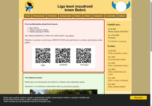 Zobrazit webové stránky Liga lesní moudrosti kmen Bobrů
