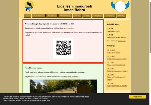 Zobrazit webové stránky Liga lesní moudrosti kmen Bobrů