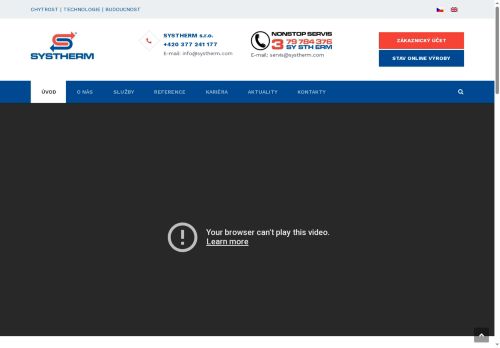Webové stránky SYSTHERM s.r.o., Plzeň