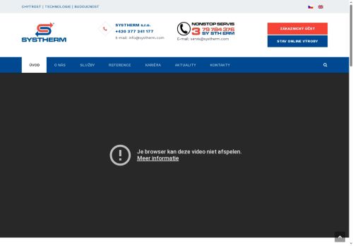 Webové stránky SYSTHERM s.r.o., Plzeň