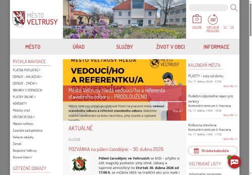 Zobrazit webové stránky Městský úřad Veltrusy
