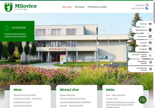 Zobrazit webové stránky Městský úřad Milovice