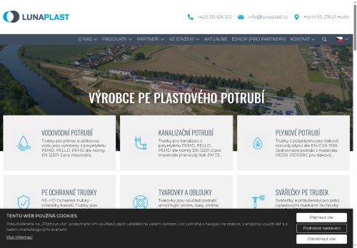 Webové stránky LUNA PLAST,a.s., Mělník