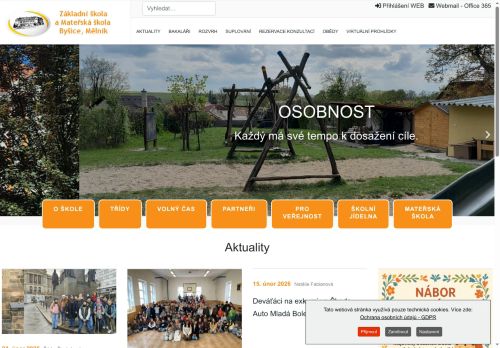 Webové stránky Základní škola a Mateřská škola Byšice, okres Mělník, Byšice