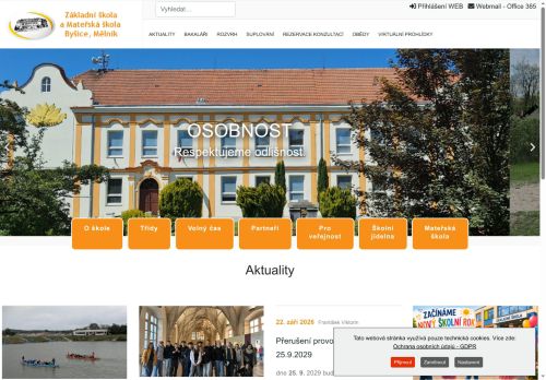 Webové stránky Základní škola a Mateřská škola Byšice, okres Mělník, Byšice