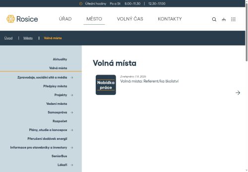 Webové stránky Město Rosice, Rosice