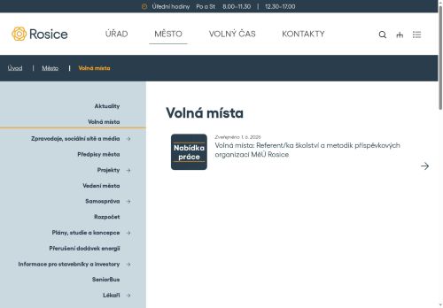 Webové stránky Město Rosice, Rosice