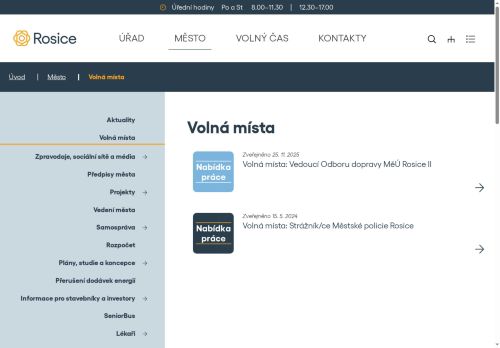 Webové stránky Město Rosice, Rosice