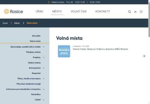 Webové stránky Město Rosice, Rosice