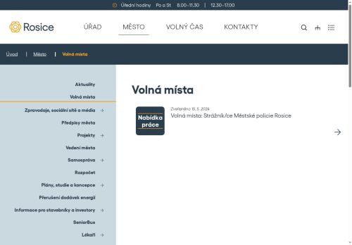 Webové stránky Město Rosice, Rosice