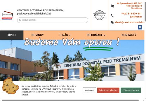 Webové stránky CENTRUM ROŽMITÁL POD TŘEMŠÍNEM, poskytovatel sociálních služeb, Rožmitál pod Třemšínem
