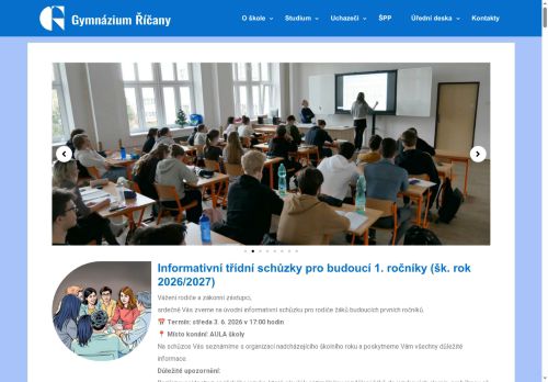 Zobrazit webové stránky Gymnázium Říčany