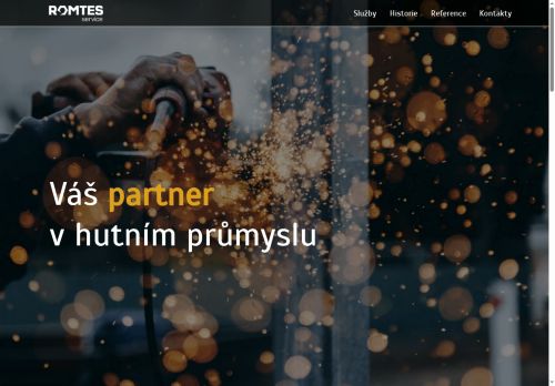 Webové stránky Romtes Service a.s., Kladno