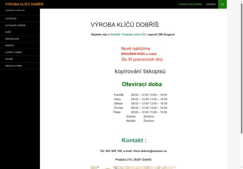 Zobrazit webové stránky Výroba klíčů Dobříš