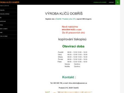 Výroba klíčů Dobříš