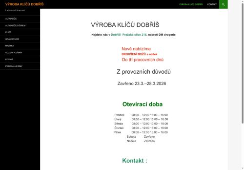 Zobrazit webové stránky Výroba klíčů Dobříš