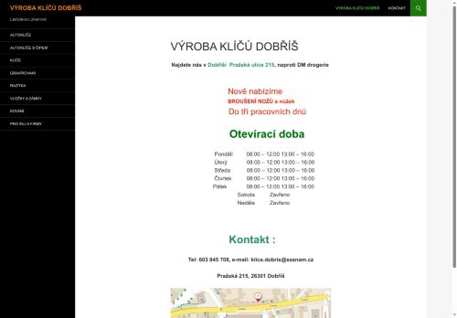 Zobrazit webové stránky Výroba klíčů Dobříš