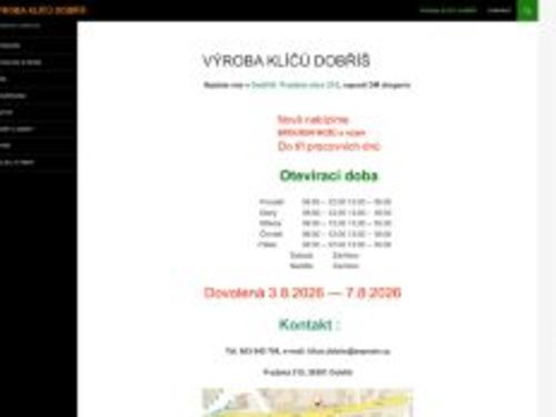 Výroba klíčů Dobříš