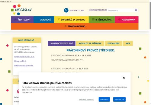 Mateřská škola Čáslav, okres Kutná Hora nabízí práci na pozici Pomocní kuchaři v obci Čáslav