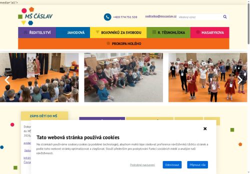 Webové stránky Mateřská škola Čáslav, okres Kutná Hora, Čáslav