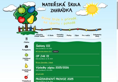 Zobrazit webové stránky Mateřská škola Zahrádka Říčany, příspěvková organizace