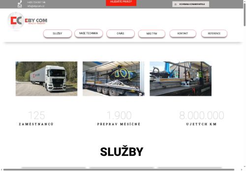 EBY COM s.r.o. nabízí práci na pozici Řidič C + E v obci Neratovice