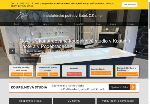 Webové stránky Instalatérské potřeby Šátek CZ s.r.o., Kostelní Lhota