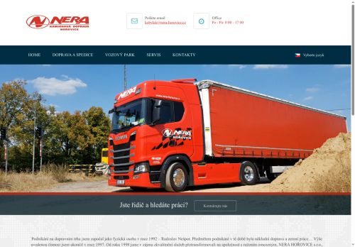 Nera Hořovice s.r.o. nabízí práci na pozici Řidič mezinárodní kamionové dopravy v obci Hořovice
