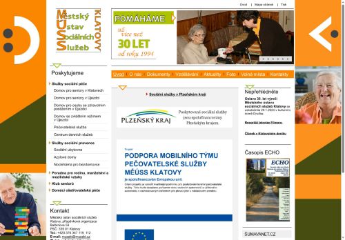 Webové stránky Městský ústav sociálních služeb Klatovy, příspěvková organizace, Mochtín