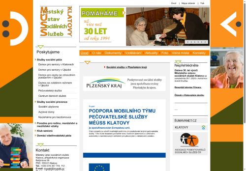 Městský ústav sociálních služeb Klatovy, příspěvková organizace nabízí práci na pozici PRACOVNÍK V SOCIÁLNÍCH SLUŽBÁCH - PEČOVATEL V TERÉNU (Ž/M) v obci Klatovy