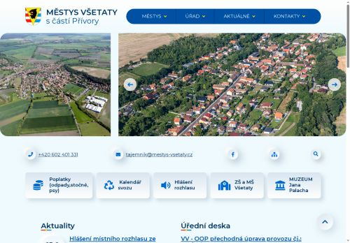 Zobrazit webové stránky Úřad městyse Všetaty