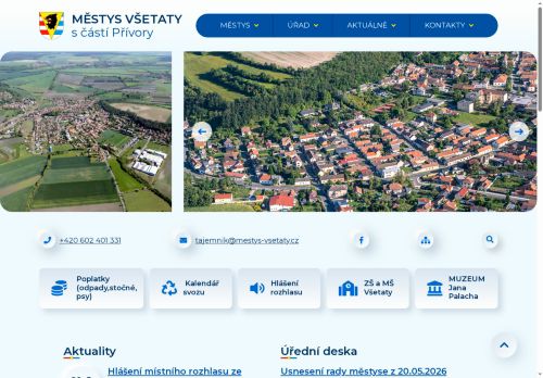 Zobrazit webové stránky Úřad městyse Všetaty