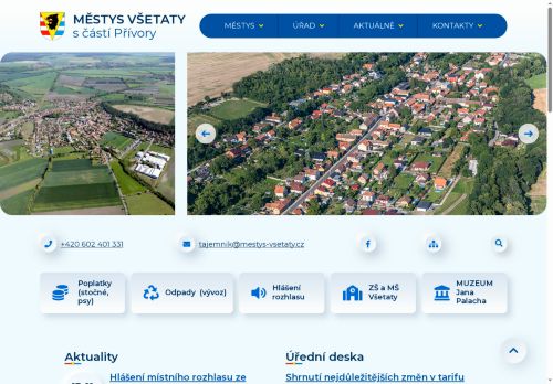 Zobrazit webové stránky Úřad městyse Všetaty