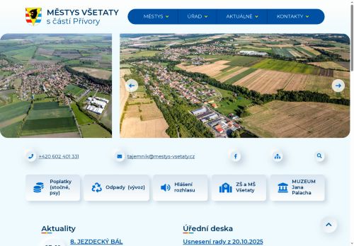 Zobrazit webové stránky Úřad městyse Všetaty