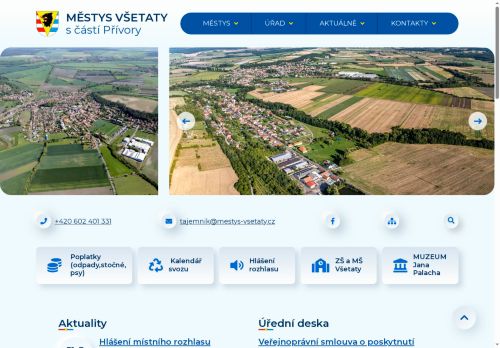 Zobrazit webové stránky Úřad městyse Všetaty