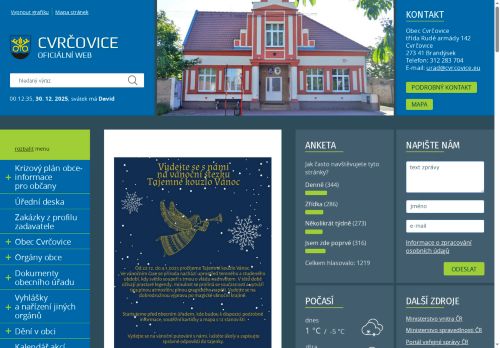 Zobrazit webové stránky Obecní úřad Cvrčovice