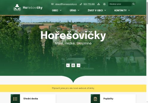 Zobrazit webové stránky Obecní úřad Hořešovičky
