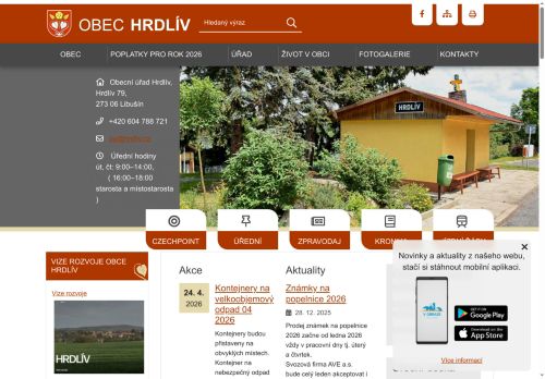Zobrazit webové stránky Obecní úřad Hrdlív