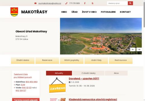 Zobrazit webové stránky Obecní úřad Makotřasy