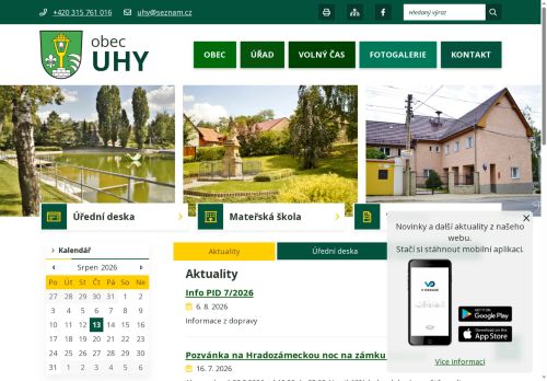 Zobrazit webové stránky Obecní úřad Uhy