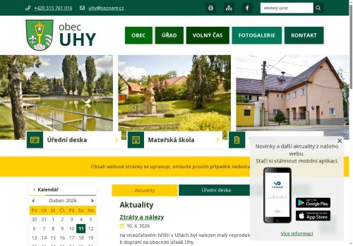 Zobrazit webové stránky Obecní úřad Uhy