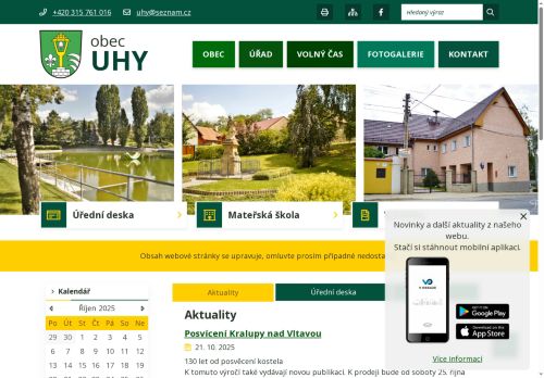 Zobrazit webové stránky Obecní úřad Uhy