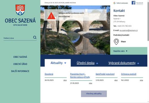 Zobrazit webové stránky Obecní úřad Sazená
