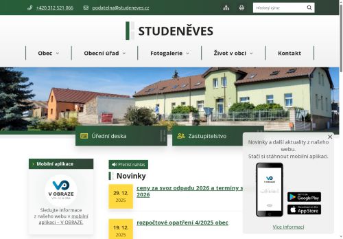 Zobrazit webové stránky Obecní úřad Studeněves