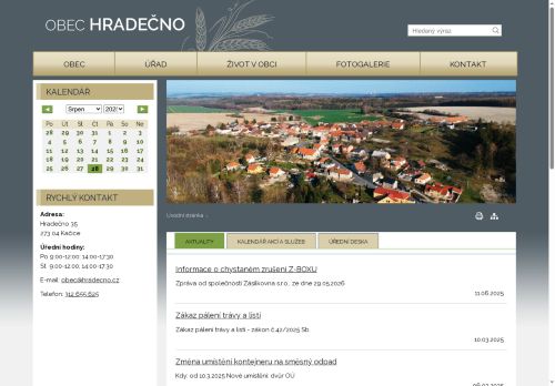 Zobrazit webové stránky Obecní úřad Hradečno