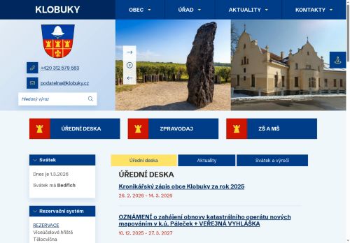Zobrazit webové stránky Obecní úřad Klobuky