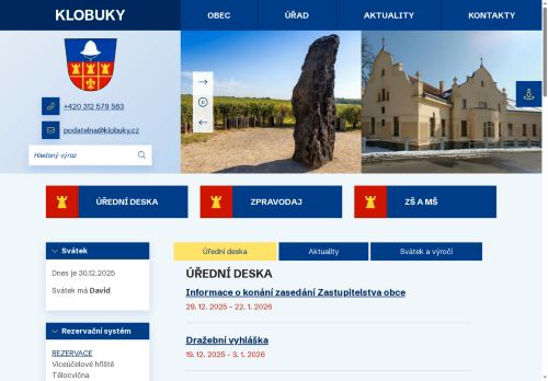 Zobrazit webové stránky Obecní úřad Klobuky