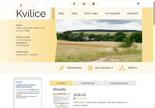 Zobrazit webové stránky Obecní úřad Kvílice
