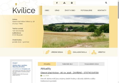 Zobrazit webové stránky Obecní úřad Kvílice